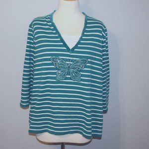 Plus Size 2X Alfred Dunner Embellished Shirt Top